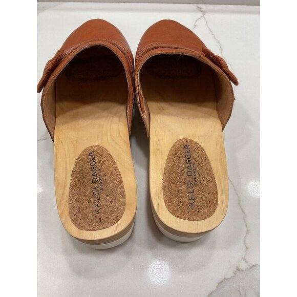 Kelsi Dagger Brooklyn Carve Flat Clog Mules Tan Size 7.5 - Picture 5 of 8